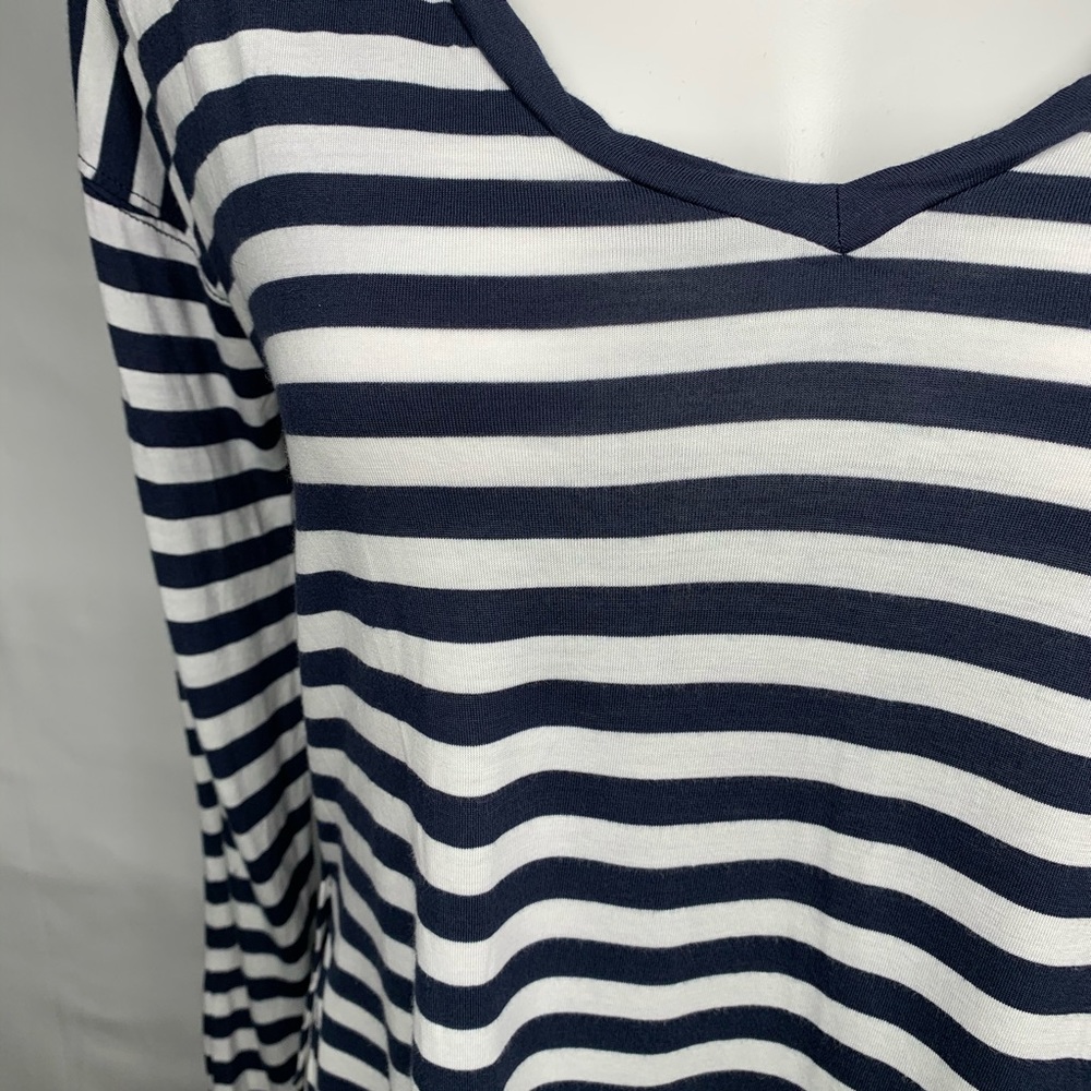 Madewell Long Sleeve Striped Anthem Hi-Low T-Shirt - Picture 4 of 8